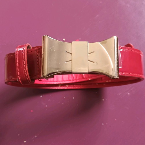 Belt with bow used, red, size 105