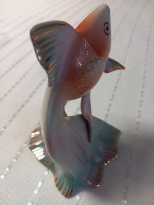 Hollohaza fish porcelain like new, genuine Hungarian