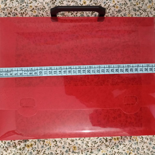 Plastic Document Case with Handle, Red, Like New