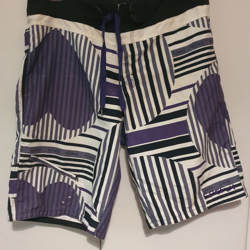 Firefly swim shorts with patterns size L like new, black and purple