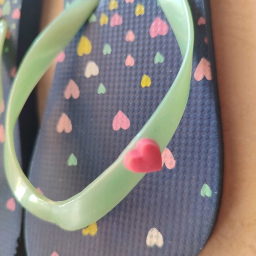 Flip flops for girl like new, size 27-28, multicolor