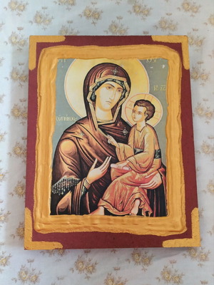 Religious wooden icon like new, 24 cm length, 16 cm width