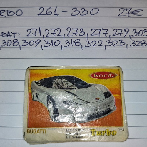 Turbo stickers used, incomplete series