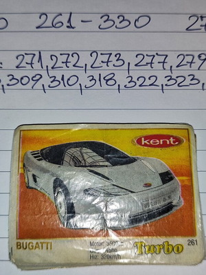 Turbo stickers used, incomplete series