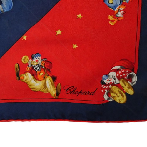 Chopard silk scarf like new, 46cm x 46cm, blue and red