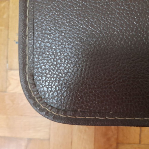 Vintage leather suitcase 1960s, brown