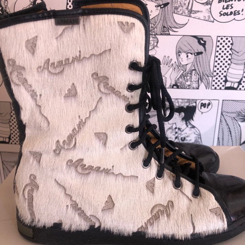 Armani Junior boots used kids size 37 white pony skin