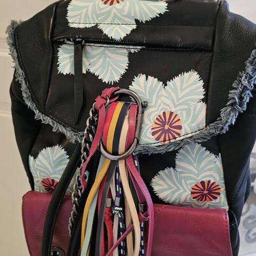 Diesel backpack used, black and multicolor