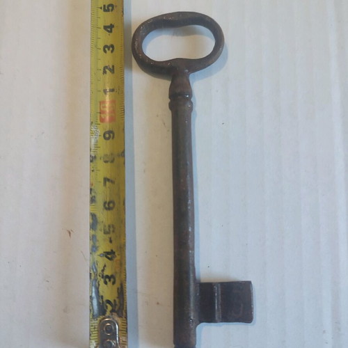 Door key used, old iron, 15 cm length