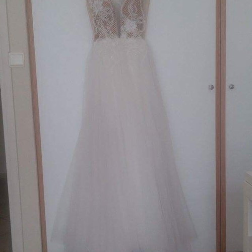 Stili Deligianni wedding dress small like new, white and beige