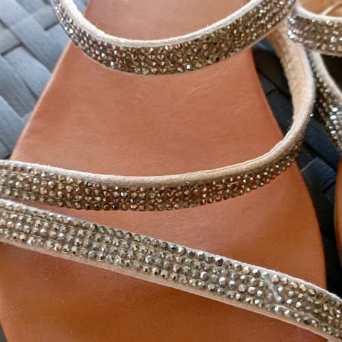 Flat sandals with rhinestones size 36 used