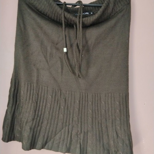 Calliope knitted vintage mini skirt size M used, dark olive green