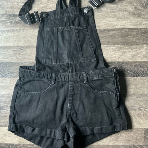 Denim playsuit shorts black Pull & Bear like new