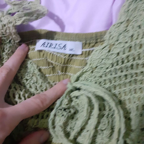 Mini summer dress new with knitted bust green size M