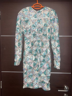 Βραδινό φόρεμα μεταχειρισμένο με πούλιες, μέγεθος medium, πολύχρωμο