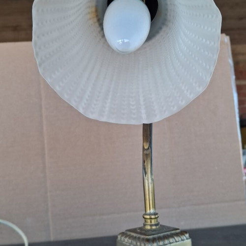 Brass table lamp vintage used, 34 cm height