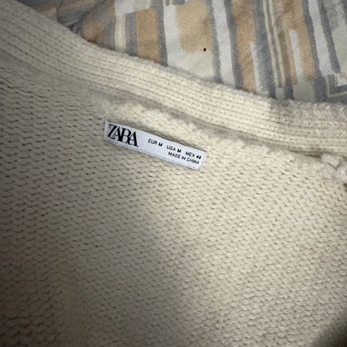 Zara unisex warm cardigan, white beige, size M