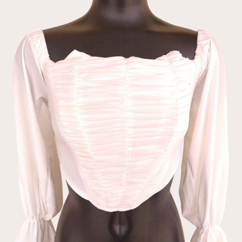 Jaded Rose white corset with long bell sleeves new, size M