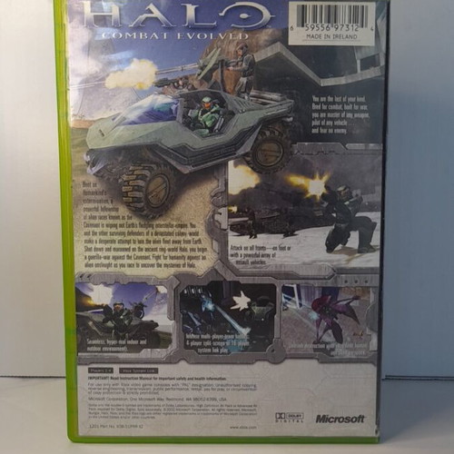 Halo Combat Evolved Xbox game, English version, complete with manual