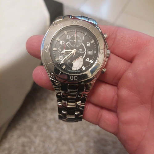 Vogue wristwatch chronograph silver metal bracelet like new