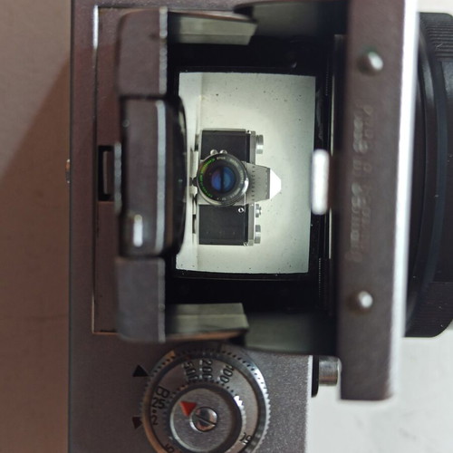 Vintage Film Camera Practica FX used without lens with TLR-style viewfinder