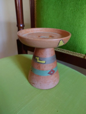 Ethnic candlestick like new from Seminario workshop Peru