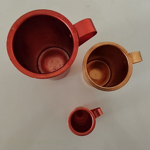 Set of 3 Vintage Wine Measures (Katrousto) with Authentic Control Stamps