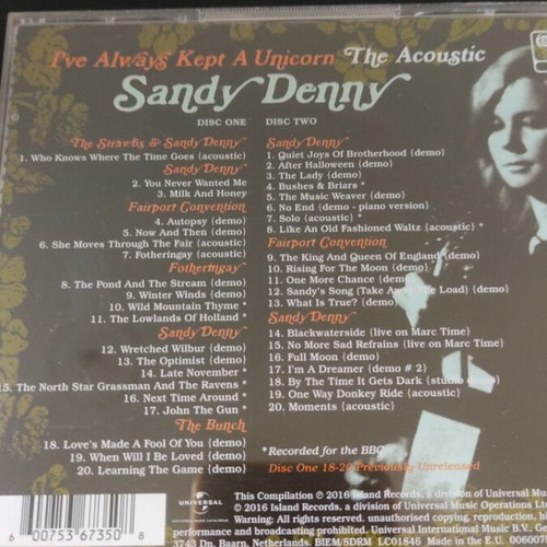Sandy Denny I've Always Kept A Unicorn CD, folk