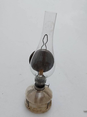 Oil lamp with original glass, A1792