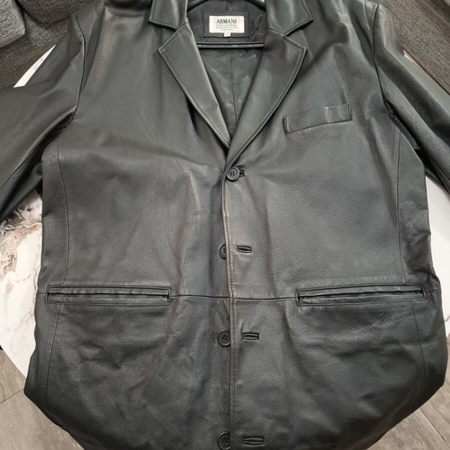Vintage Armani Exchange men's leather jacket XL, nappa leather, like new