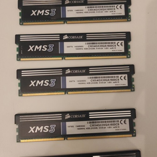 Corsair RAM 4GB (2x2GB) DDR3 used, pack of 6
