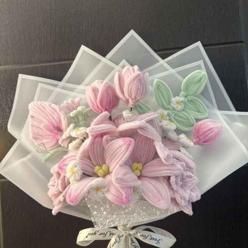 Handmade flower bouquet with waterproof wrapping, new