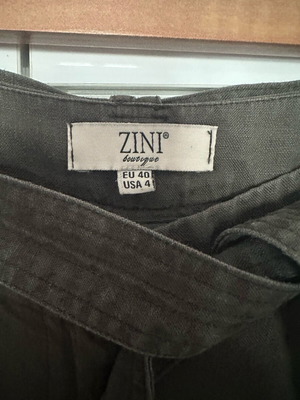 Zini khaki pants used, linen with belt, size M