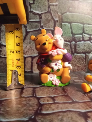 Winnie the Pooh and Piglet figures used, vintage 90s and 00s Disney set