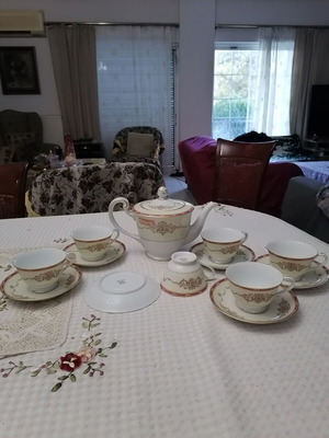 Noritaki Japanese Vintage Coffee-Tea Set New 6 Cups with Saucers and Teapot