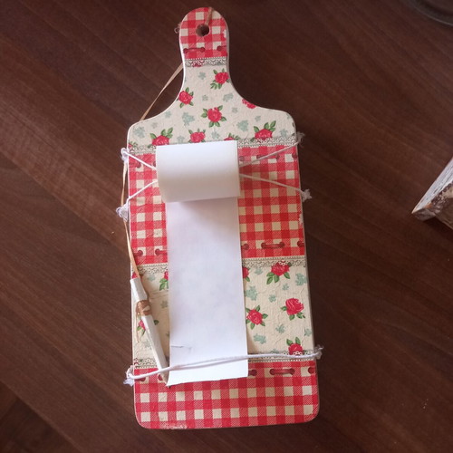 Wooden shopping notepad with decoupage rustic style