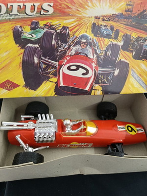 Formula 1 Lotus vintage toy from 60s, battery operated, like new