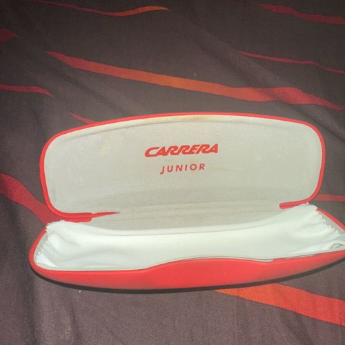 Carrera Junior glasses case used, red
