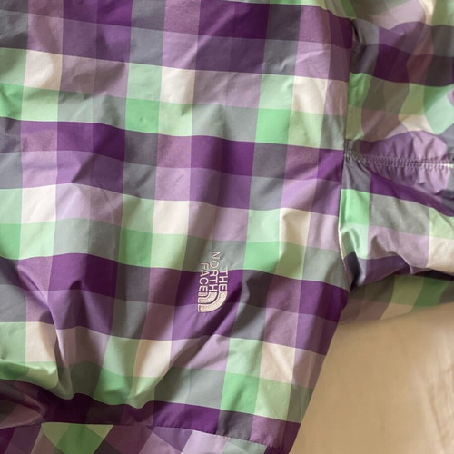 The North Face reversible jacket like new, green and purple, size S