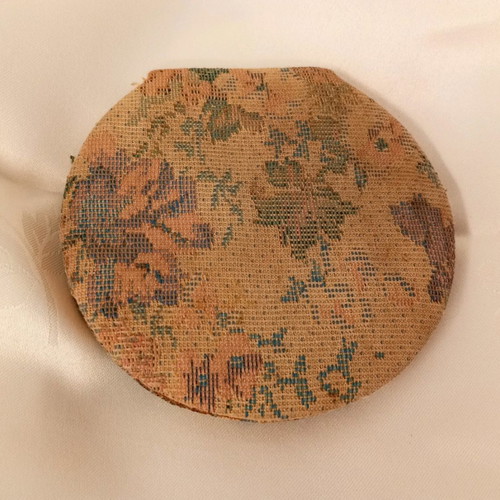 Double vintage mirror with tapestry covering used