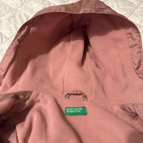 Benetton waterproof jacket with fleece lining for girl 3-4 years like new, pink