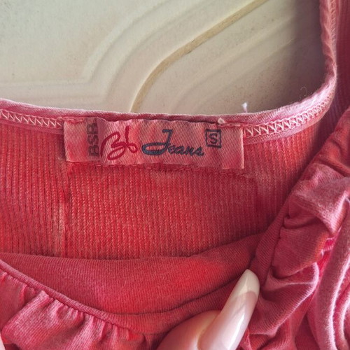 BSB Jeans Pink Summer Top with Ruched Details and Cords Size S Like New