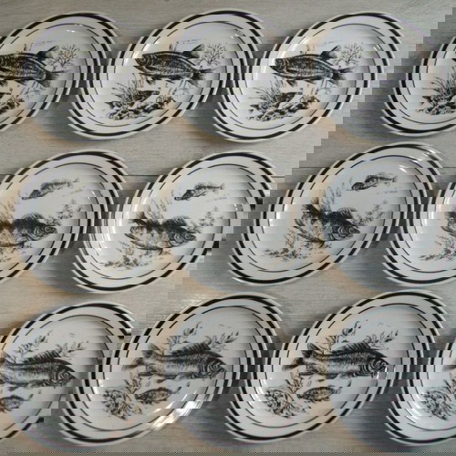 Комплект 9 стари порцеланови чинии Colditz като ново