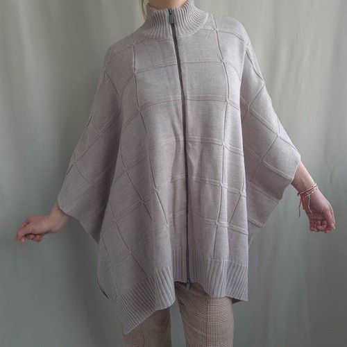 Visage New Zeland women's poncho sweater new, 100% merino wool, size L/XL