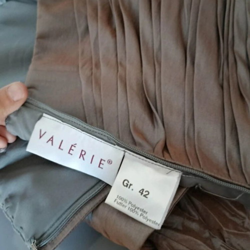 Valérie maxi dress with embroidery, nude champagne color, size XL 42