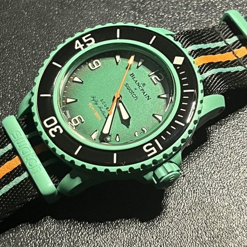 Swatch x BlancPain Fifty Phantoms full set like new, green bioceramic watch