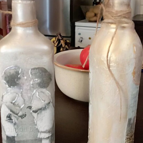 Hand-painted bottles set of two new