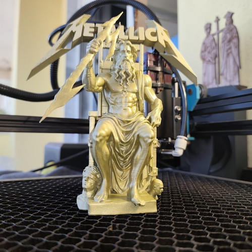 Metallica 3D Printed Figure New Gold Metallic