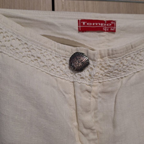 Tempo white linen straight leg pants like new, size M