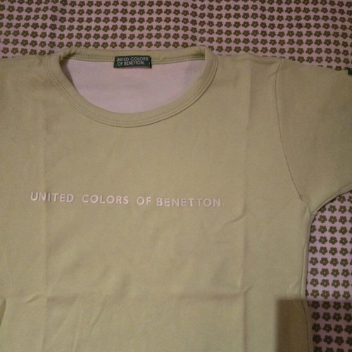 Benetton short-sleeve t-shirt like new, green, size S